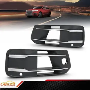 Fit For 16-19 Audi Q7 Standard Front Bumper Fog Light Grille Cover Bezel Insert