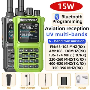 Multi band transmission and reception Bluetooth program intelligent noise reduction portable AM FM amateur radio walkie talkie suitable for hotel services, fleet travel, exploration fishing and other two-way walkie talkies