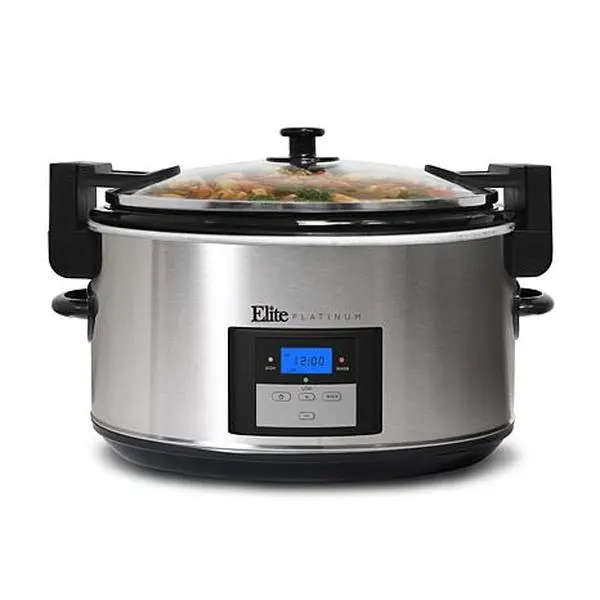 Elite Platinum 8.5 qt. Stainless Steel Slow Cooker with Locking Lid Elite Platinum 8.5 qt. Stainless Steel Slow Cooker with Locking Lid