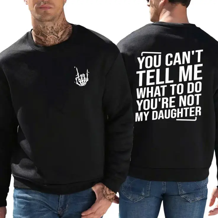 Men's 100% Cotton Casual Graphic Tee - Round Neck, Fitted Retro 'You're Not My Daughter' Laugh-Worthy Slogan, Biker Gothic Streetwear, Father's Day Gifts for Dads, Soft Comfort, Do Not Dry Clean
