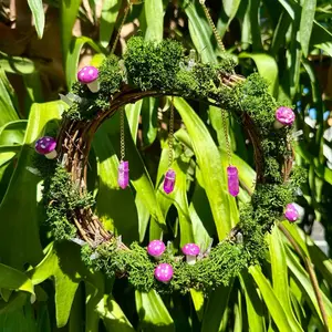 Cottagecore Crystal Mushroom Fairy Wreath
