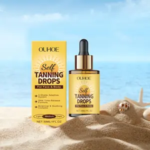 Natural Tanning Drops for Face & Body, Plump Bronzing Drops, Gentle Refreshing Bronzing Face Drops Face & Body Self Tanners, Non-sticky Skin Tanning Product for Women & Men, Bronzed Glow Up, Makeup