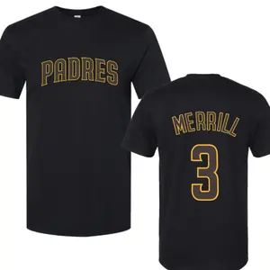 San Diego Jackson Merrill #3 T-Shirt, Baseball Fan Jersey Style Graphic Tee, Inspired Sports Shirt, Classic Baseball Apparel for Men Women Fans