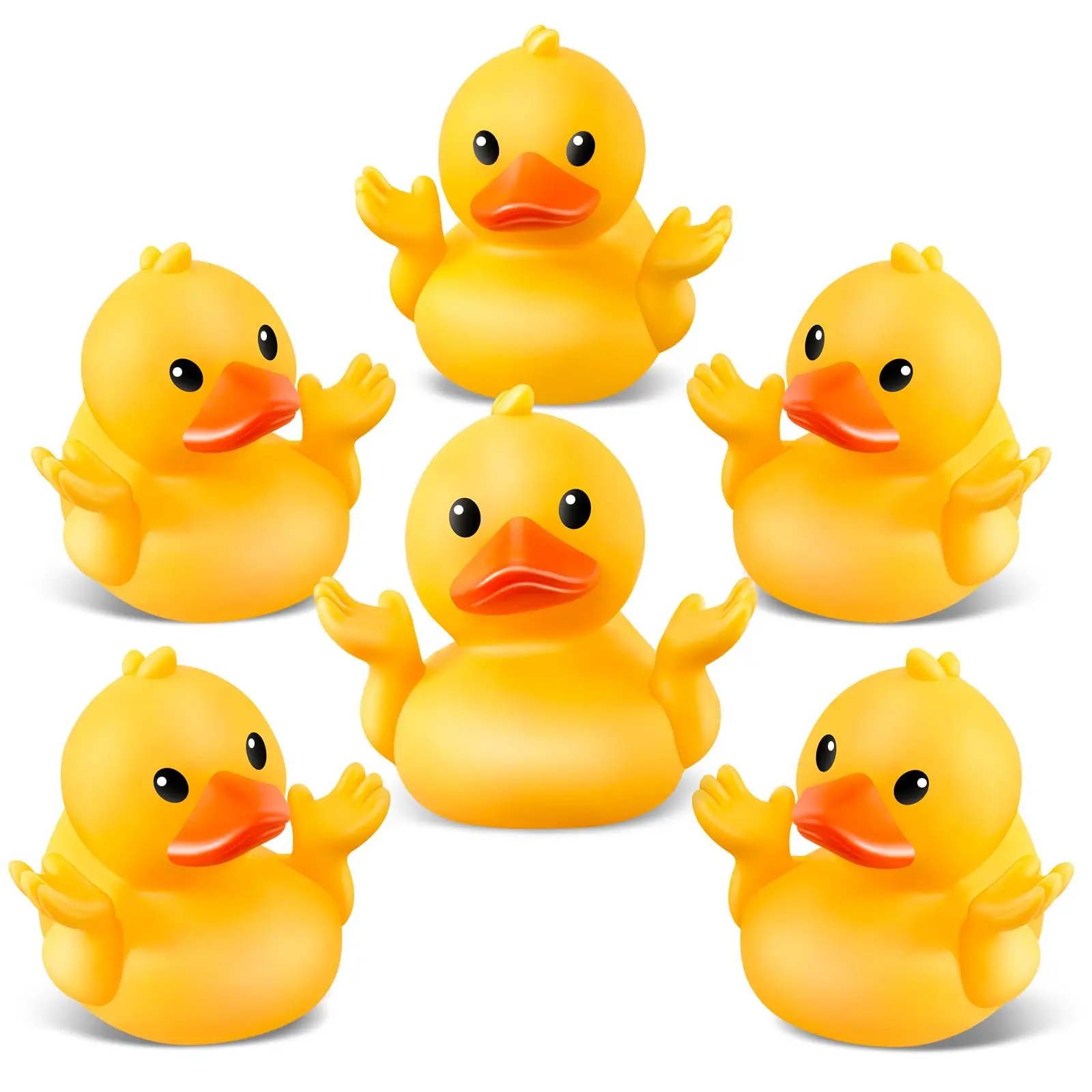 12 Pack Smooth, Fade-Resistant Playful Mini Rubber Ducks - Mini Sized Products for Jeep Ducking, Baby Shower Favors, Bath Toys & Gifts
