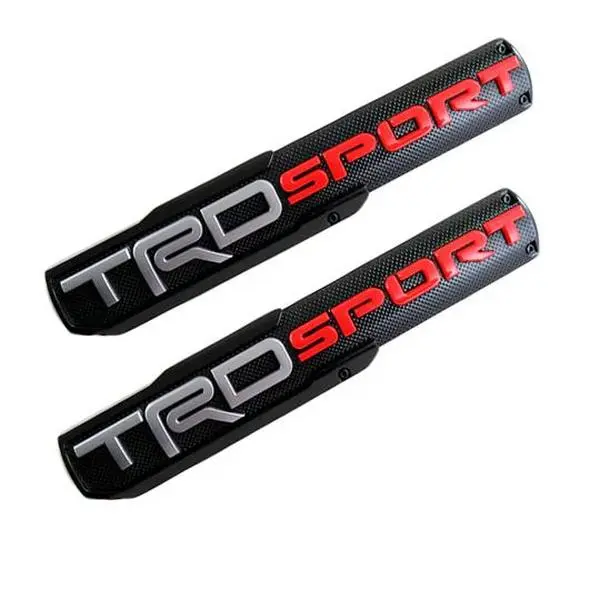 2PCS TRD Sport/Off Road 3D Emblem Badge - Premium ABS Carbon Fiber Decal Sticker for Truck SUV Rear Trunk Tailgate Side Fender| Easy Install Car Accessories Upgrade Your car's Style!