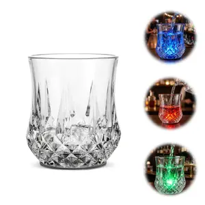 Transparent Colorful Liquid-Activated LED Drinking Glass, 1pc Auto-Light Up Multicolor Glowing Tumbler for Bar, Party Decor, Kitchenware Drinkware Accessories