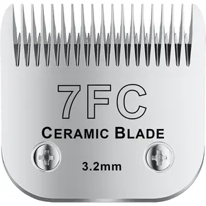 7FC# Detachable Pet   Clipper Ceramic ,Compatible with Andis Size 7FC Cut Length 1/8"(3.2mm),Compatible with andis/wahl/Oster  Clippers 1 count