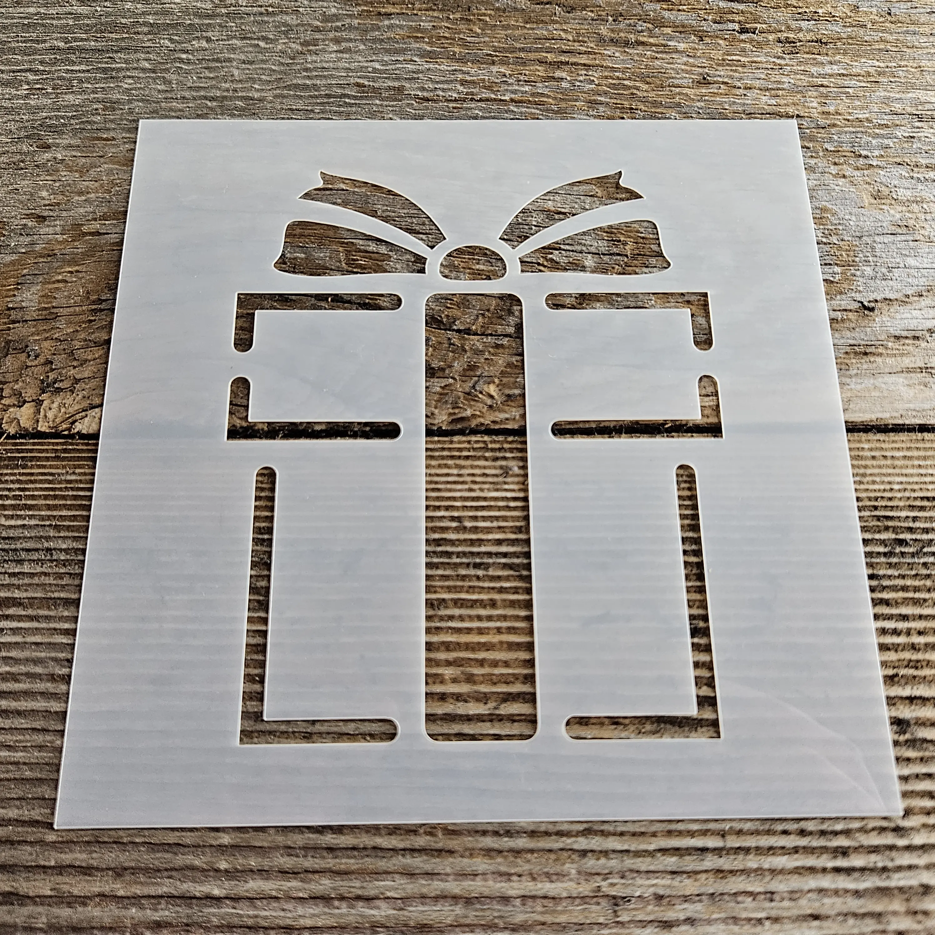 Present or Gift Stencil Reusable Cookie Decorating Craft Painting Windows Signs Mylar Christmas 5.5"