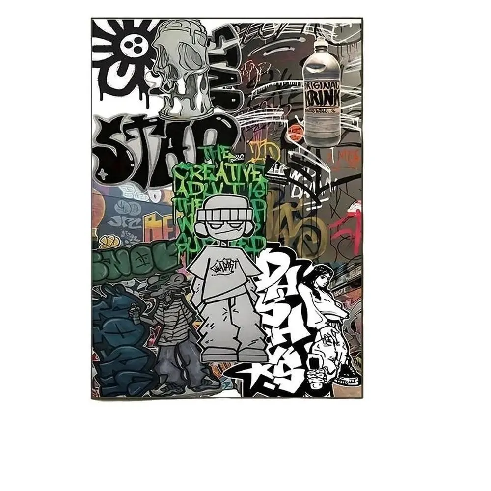City Street Graffiti Canvas Print, Hip Hop Culture Wall Art, Decorative Wall Art, Modern Aesthetic Decoration, Vibrant Artwork, Artwork For Walls, Suitable for Living Room and Office
