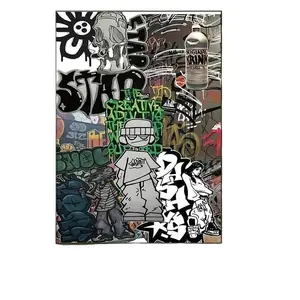 City Street Graffiti Canvas Print, Hip Hop Culture Wall Art, Modern Aesthetic Decoration, Vibrant Artwork, Artwork For Walls, Suitable for Living Room and Office