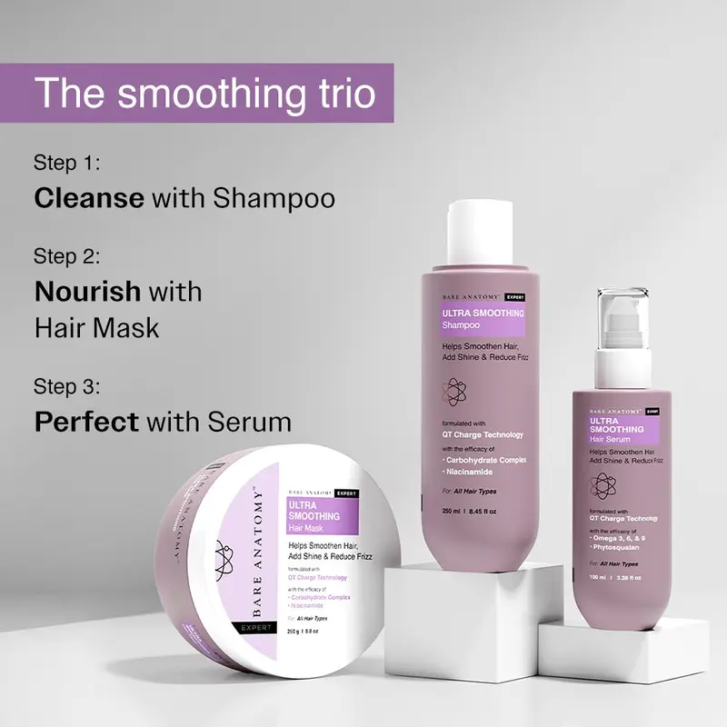 Ultra Smoothing Hair Serum – Reduce Frizz & Deep Hydration | Niacinamide + Carbohydrate Complex for Silky, Smooth Hair | Vegan, SLS & Paraben-Free 4