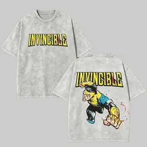 Invincible Mark Grayson T-Shirt, Robert Kirkman Comic Tee, Vintage Washed Acid Wash Oversized Shirt, Superhero Graphic Streetwear, Retro Anime Men's Apparel.
