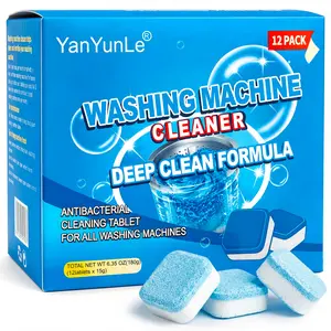 [Frsara] Washing Machine Cleaner for Pet OwnersWashing Machine Cleaner Descaler 12 Pack - Deep Cleaning Tablets For HE Front Loader Top Load Washer Deodorizer, Inside Drum And Laundry Seal