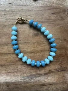 Glass Beaded Bracelets with lobster clasps - gold plated