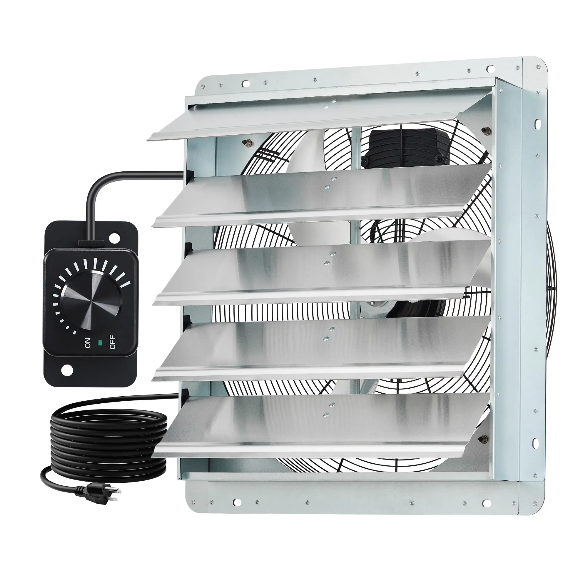 Garvee Heavy-Duty EC Motor Shutter Exhaust Industrial Fan - Adjustable Speed, Low Noise, High CFM, Wall-Mounted Ventilation - Energy-Saving, Durable, Easy Installation for Garage, Attic, Workshop