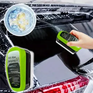 Car Windshield Oil Film Cleaning Brush, Manual Car Windshield Oil Film Cleaning Tool with Scraper & Cloth, Car Cleaning Accessories, Detailing Products, Cleaner