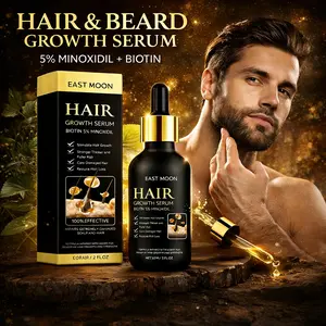 Advanced Men's Hair & Beard Growth Serum 60ml | Moisturizing & Strengthening Grooming Essential for Fuller, Healthier & More Lustrous Facial Hair, Lightweight, Daily, Hair Growth Oils