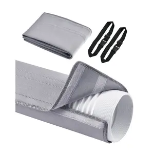summervibes Heatproof Portable AC Hose Insulation Cover Wrap, with Velcro Clips and 2 Adjustable Buckle Straps for Easy Installation, Fits 5-5.9 Diameter Exhaust Duct Vent Tubes, Gray