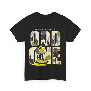 Men's Cotton Knit Casual Everyday 1-Piece "Odd One – Never Meant to Fit In" T-Shirt