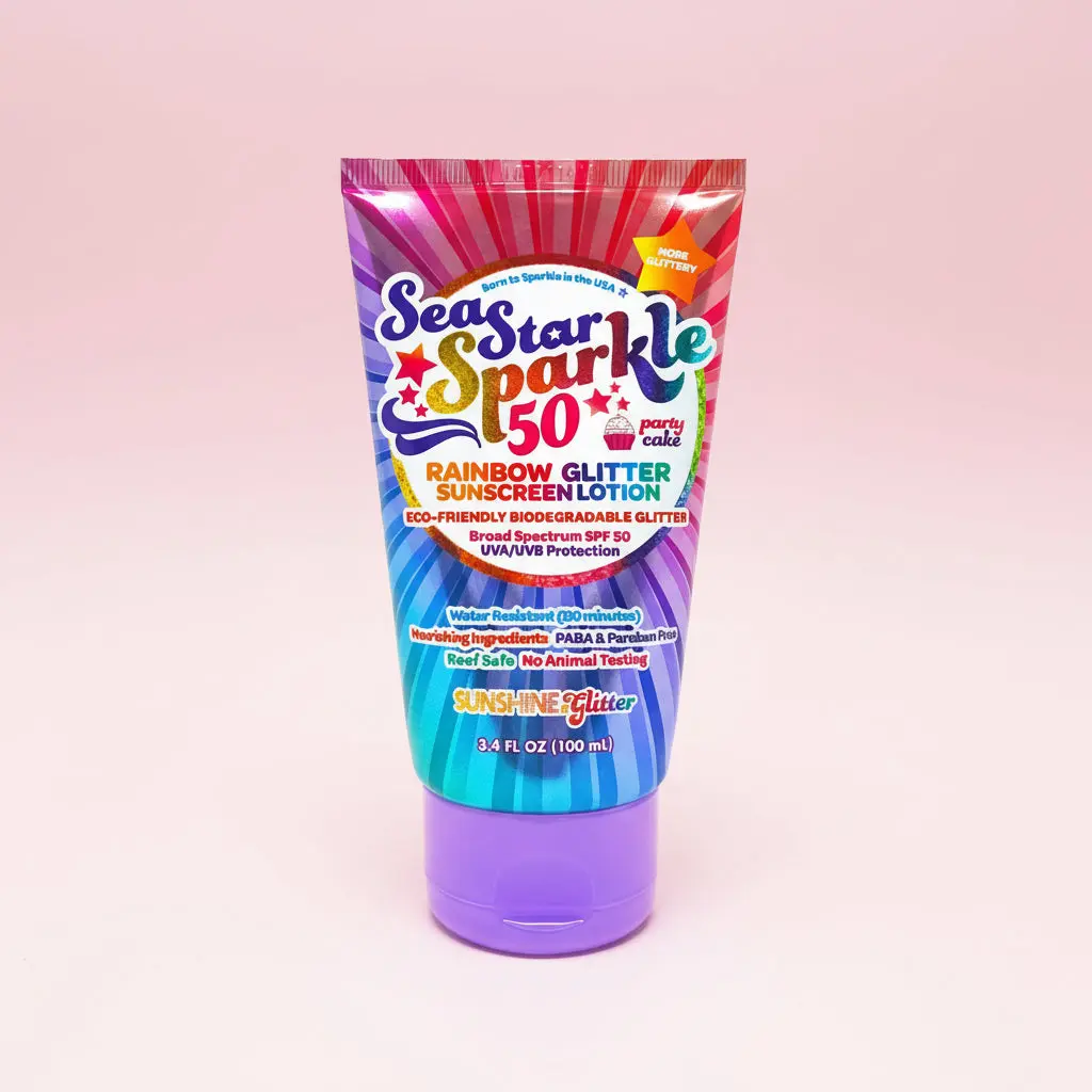 Sea Star Sparkle Party Cake SPF 50 Glitter Sunscreen