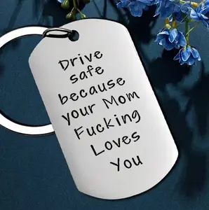 Drive Safe Keychain to Son Daughter Gift from Mom Dad I Love You Keychain Gifts for Him Mother's Day, Easter symbolic design
