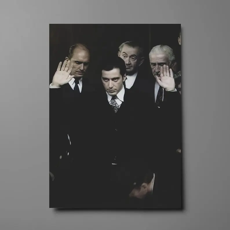 The Godfather Michael Corleone Poster - Iconic Al Pacino Scene, Mafia Crime Drama Decor, Classic Film Memorabilia, 70s Cinema Art Photo Decorative
