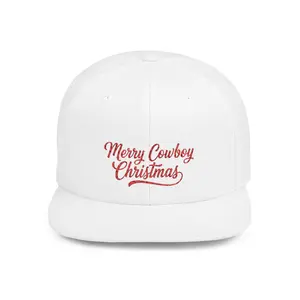 Merry Cowboy Christmas — White Snapback Holiday Hat