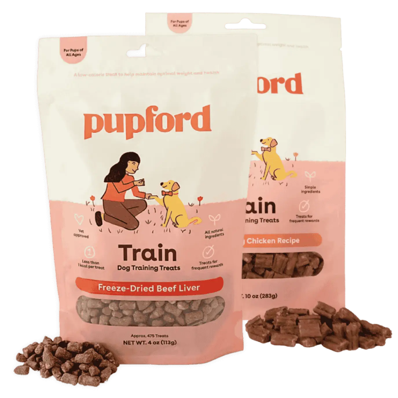 Pupford Train Dog Training Treats - Soft Chicken & Freeze-Dried Beef Liver - 4 oz Bag - 475 Treats - For Puppy Food