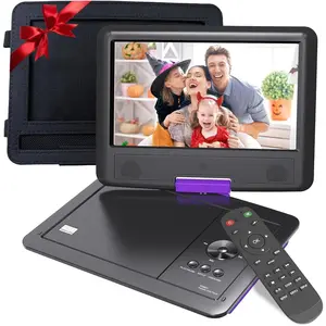 11.5" Portable DVD Player for  and , 9.5" Swivel Brightness  Screen, with  Charger and Headrest Mount, Upgraded Remote Control, 5 Hours , Dual Earphone Jack()