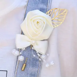 Elegant wedding bride and groom flower corsage boutonniere brooch for business, parties and holidays, ideal for gift giving!