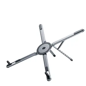 Aluminum Alloy X-Type Laptop Tablet Phone Stand, Rotating Foldable Magnetic Multi-Function Holder, Universal Device Mount