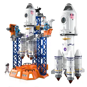 Space Rocket Toy Set with Launch Pad, Assembled & Disassembled, Space Exploration Science Education, Birthday Christmas Gifts Play