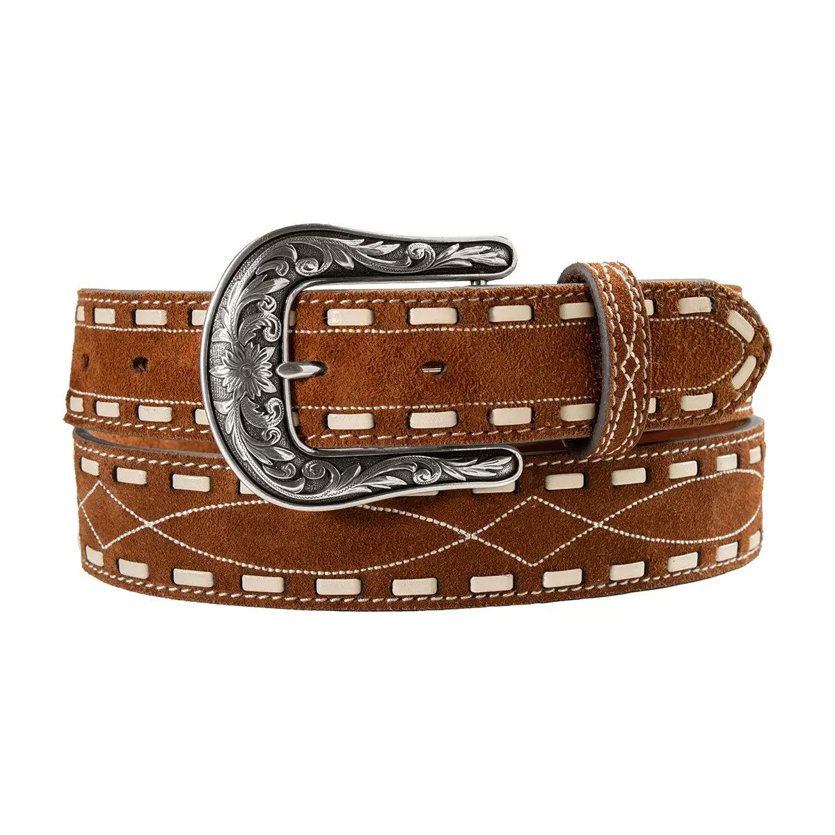 Nocona Ladies Roughout Boot Stitch Step Lacing Belt in Rust