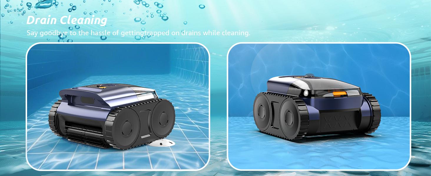 Cordless Robotic Pool Cleaner, Robotic Pool Vacuum for Inground Pools, Floor, Wall, Waterline and Drain Cleaning, 180 min Battery Life for Pool Up to 2150 Sq.ft