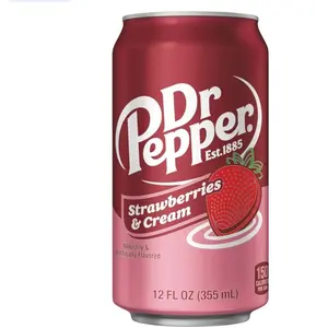 Dr. Pepper Strawberries and Cream Soda Naturally and Artificially Flavored 1 Can