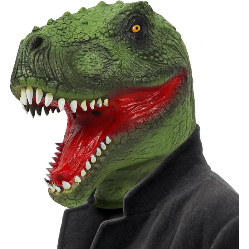 3D Realistic Latex Adult Full Head Dinosaur Mask - Plain Home Accessory, Funny Animal Prop for Halloween Cosplay, Party Costumes with Friends & Family Accessories