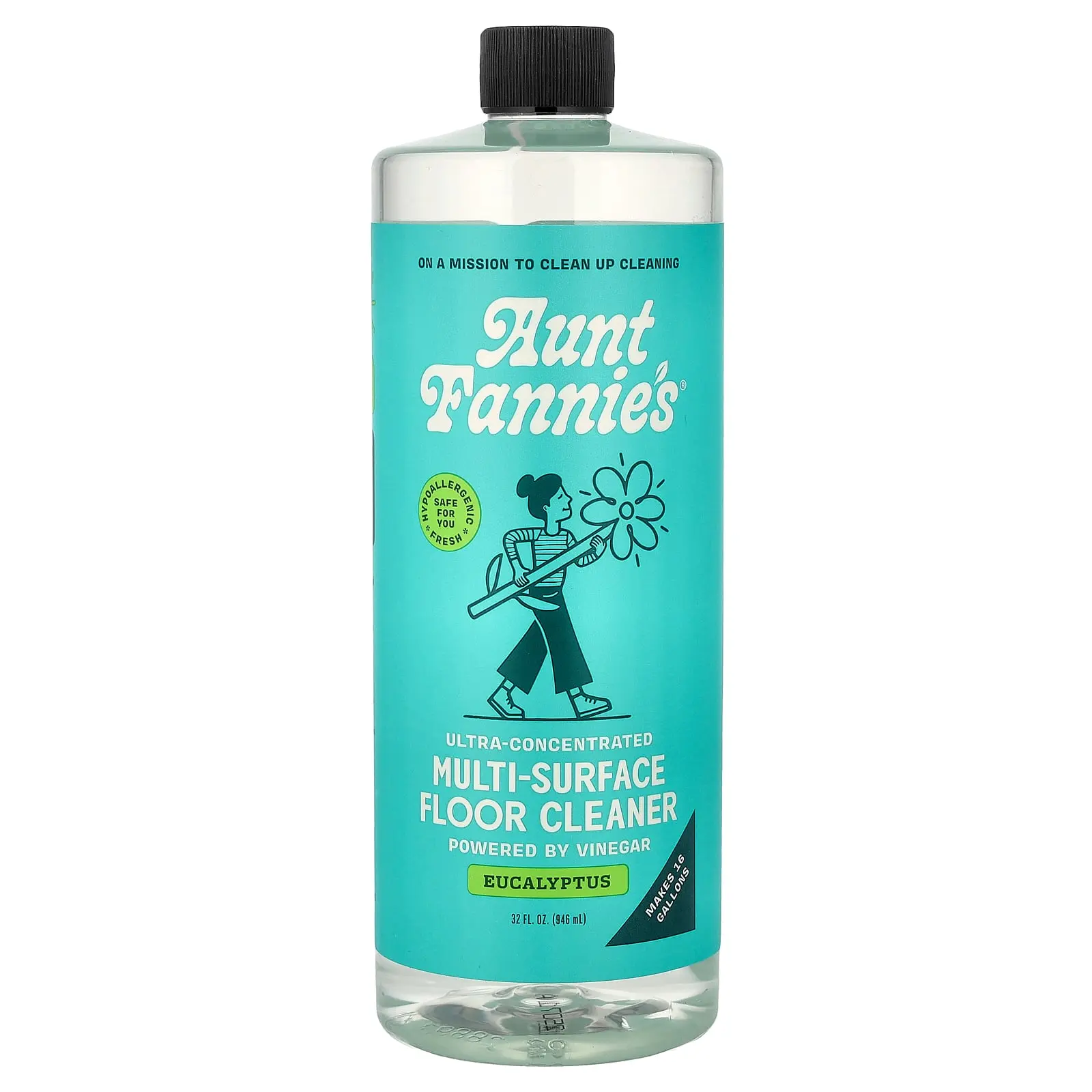 Aunt Fannie's Ultra-Concentrated Multi-Surface Floor Cleaner, Eucalyptus, 32 fl oz (946 ml)