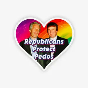 Republicans Protect Pedos Vinyl Sticker Political Statement Decal for Laptop, Water Bottle, Car Window ORO