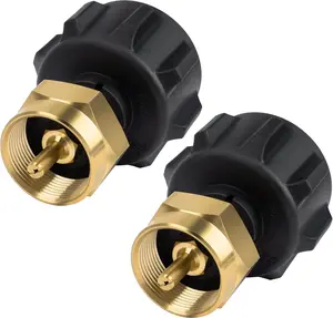 Solid Brass Refill Adapter, Fill 1 lb Bottles from 20 lb Tank, Easy-to-Use Outdoor Power Tool Accessory Hose Adapter