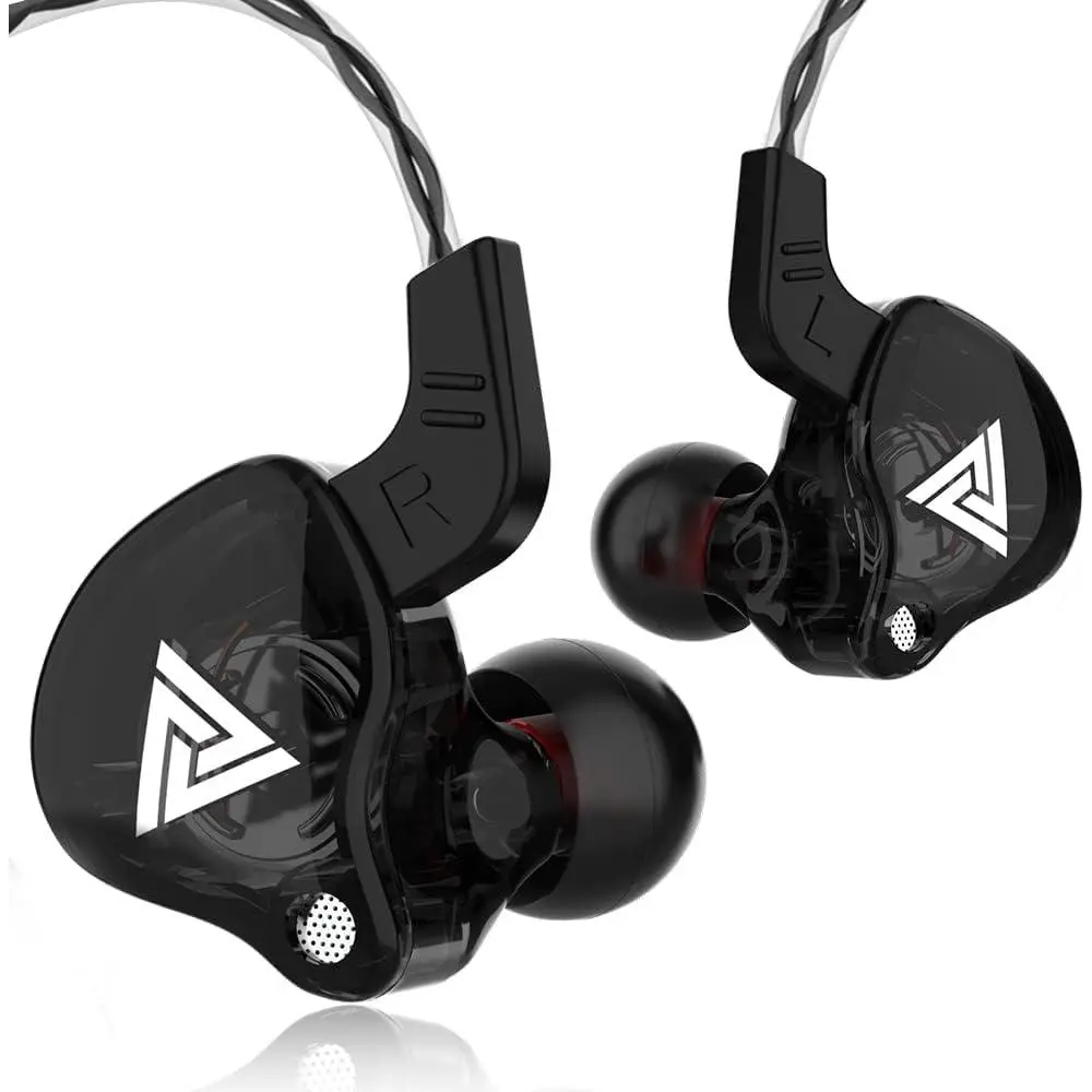 Qkz ak6 Gaming Earbuds with mic,Universal 3.5mm HiFi  Headphones in Ear Earphone for Running with Microphone Headset Music Earbuds (with mic, Black)