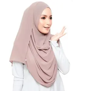 Solid Color Bubble Chiffon Scarf for Women Fashion Soft Hijab Long Scarfs Wrap Scarves
