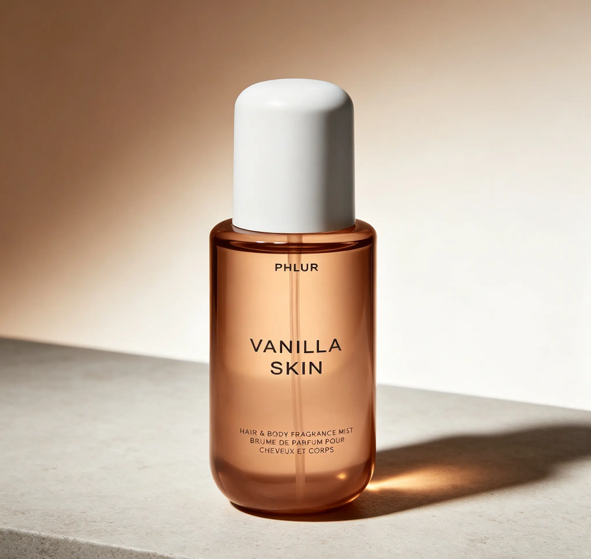 PHLUR Vanilla Skin Hair & Body Mist for Women, Vanilla Scent Body Spray with Pink Pepper, Cashmere Wood & Sandalwood Notes, Light Daily Fragrance, 8 Fl Oz / 240ml Large Bottle