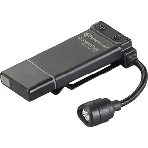 Streamlight 61125 ClipMate 70-Lumen 500-Candela Rechargeable Hands-Free Clip-On Light with White and Red LEDs, Black
