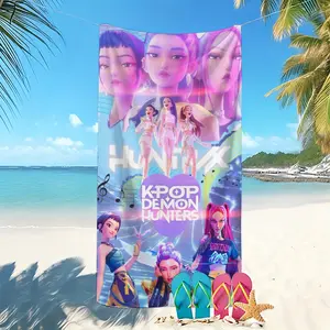 K-Pop Glitter Bath Towel, Soft Microfiber Fabric, Quick-Dry and Absorbent, Perfect for Beach Pool Bathroom, Ideal Gift