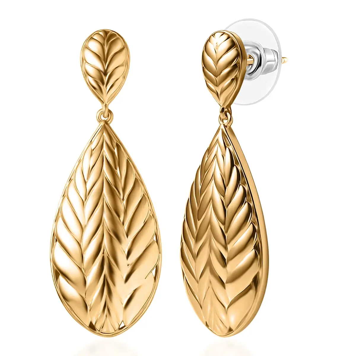 EverTrue Bronzella Collection Leaf Earrings in 18K YG Plated Bronze