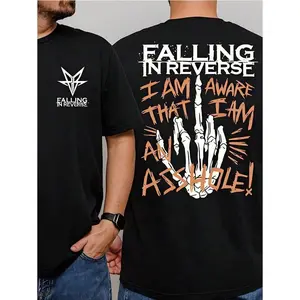 Men's Graphic Double-Sided Print Shirt - Skeleton Hand Print, Bold And Edgy Design,Streetwear Style, Y2K Style Summer Unisex Tee,Size S-5XL