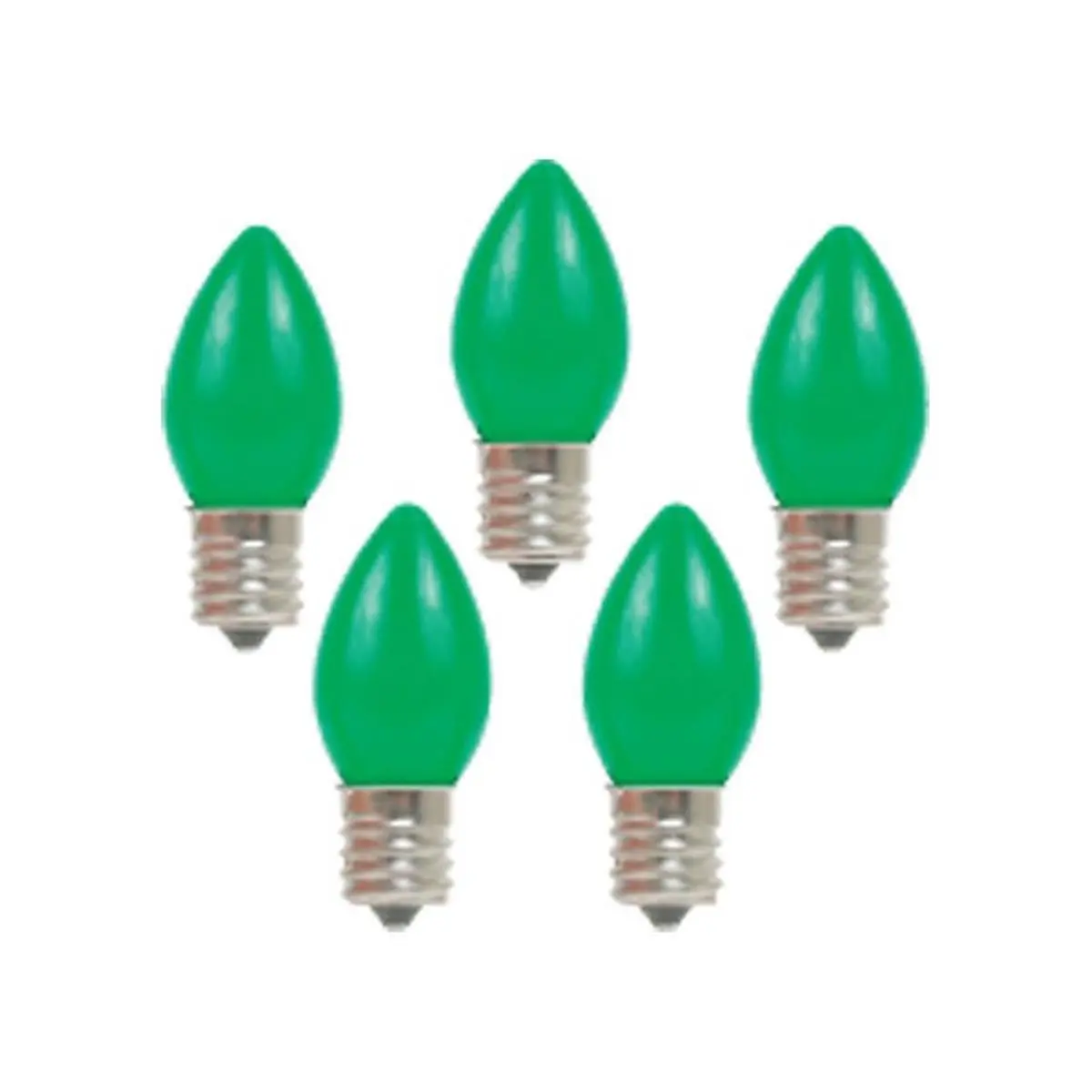 Holiday Bright Lights  C7 Christmas Light Bulbs, Green, 1 in. - 25 Lights