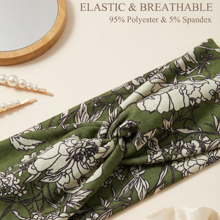 5pcs Soft Stretch Wide Headbands for Women  Non-Slip Elastic Bands in Assorted Colors for Yoga, Running & Sports, Head Bands Hair Accessories