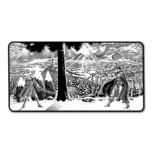 SwagMeister Anime Line Art Mousepad - Extra Large Size, Anti-Slip Rubber Base, Nostalgic Cool Design