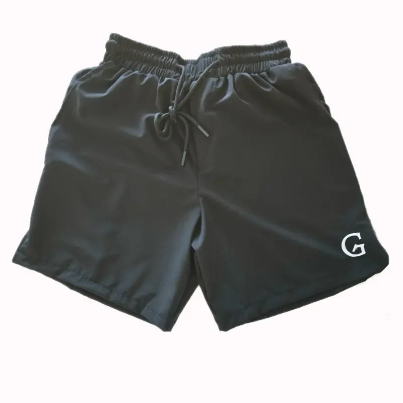 Concealed Carry Shorts - Black Men's Shorts with Drawstring Waistband and Logo Design - Man, Menswear